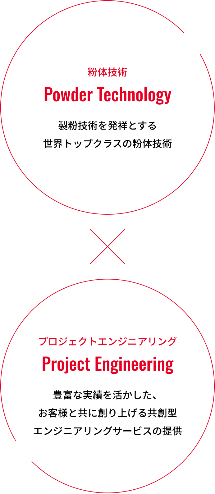 粉体技術（Powder Technology）製粉技術を発祥とする世界トップクラスの粉体技術 × プロジェクトエンジニアリング（Project Engineering）豊富な実績を活かした、お客様と共に創り上げる共創型エンジニアリングサービスの提供